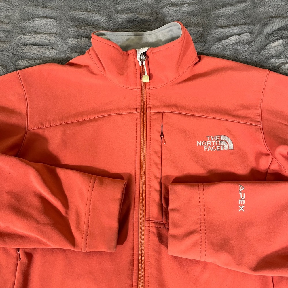 The North Face Apex Bionic Softshell Jacket Womens Medium Coral Pink Full Zip